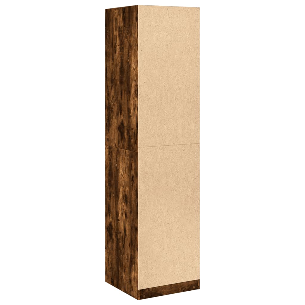 vidaXL Wardrobe Smoked Oak 50x50x200 cm Engineered Wood - Brown