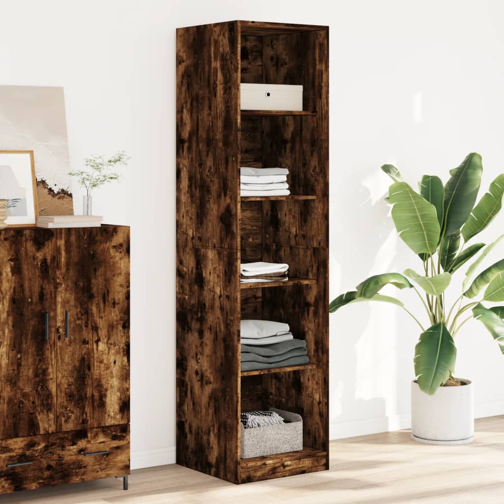 vidaXL Wardrobe Smoked Oak 50x50x200 cm Engineered Wood - Brown