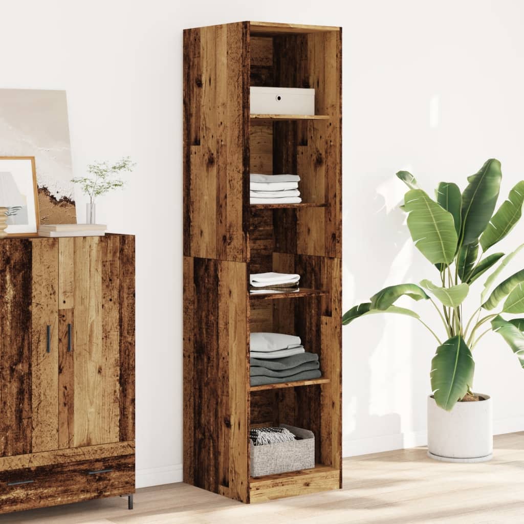 vidaXL Wardrobe Old Wood 50x50x200 cm Engineered Wood - Brown