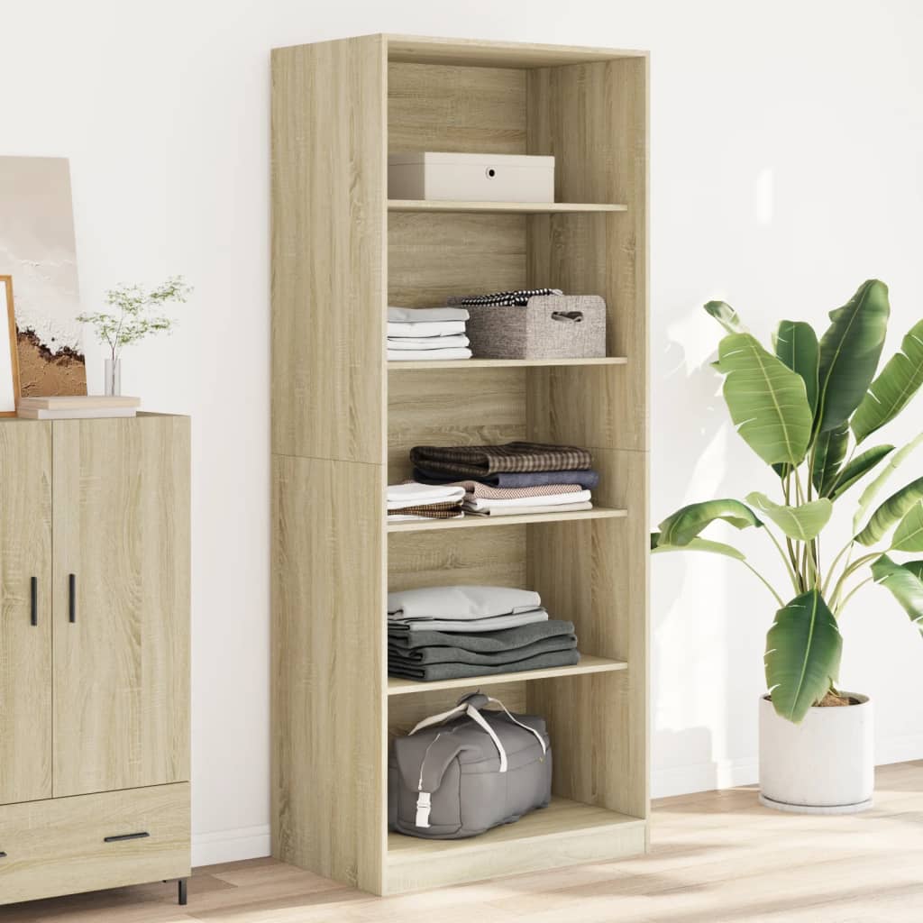vidaXL Wardrobe Sonoma Oak 80x50x200 cm Engineered Wood - Brown - 65776