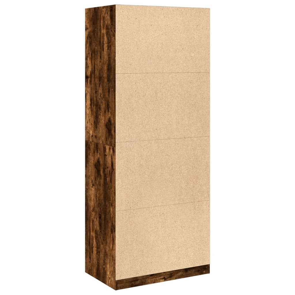 vidaXL Wardrobe Smoked Oak 80x50x200 cm Engineered Wood - Brown - 65784