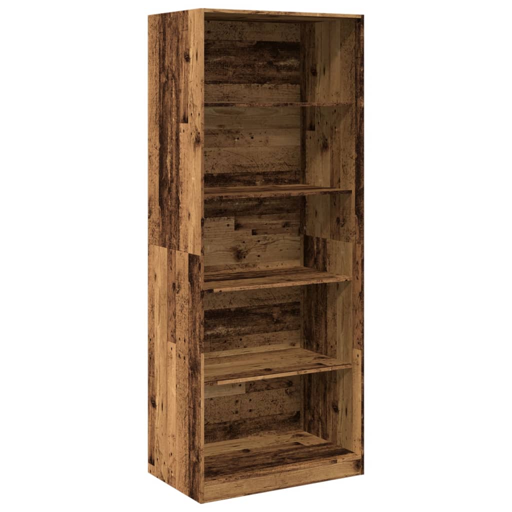 vidaXL Wardrobe Old Wood 80x50x200 cm Engineered Wood - Brown - 65786
