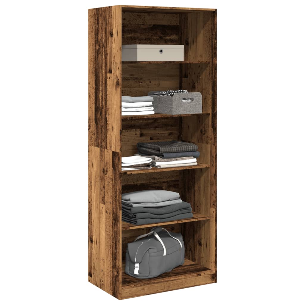 vidaXL Wardrobe Old Wood 80x50x200 cm Engineered Wood - Brown - 65786