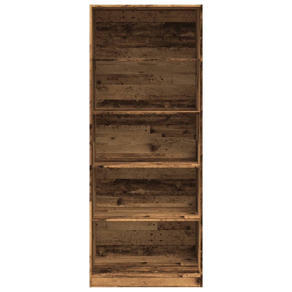 vidaXL Wardrobe Old Wood 80x50x200 cm Engineered Wood - Brown - 65786