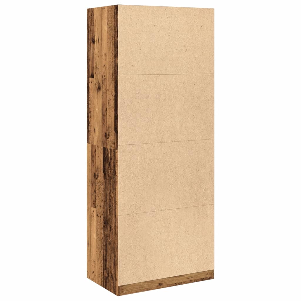 vidaXL Wardrobe Old Wood 80x50x200 cm Engineered Wood - Brown - 65786