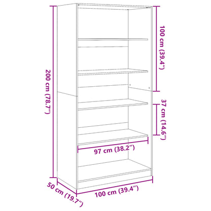vidaXL Wardrobe Sonoma Oak 100x50x200 cm Engineered Wood - Brown