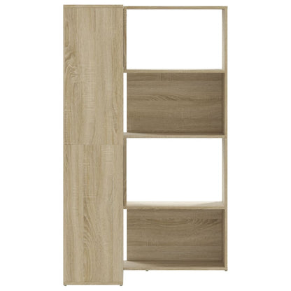 vidaXL Corner Bookcase 4-Tier Sonoma Oak 85x85x140 cm Engineered Wood - Brown