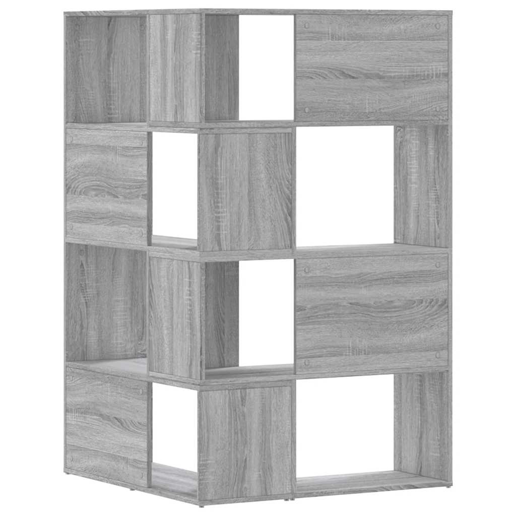 vidaXL Corner Bookcase 4-Tier Grey Sonoma 85x85x140 cm Engineered Wood