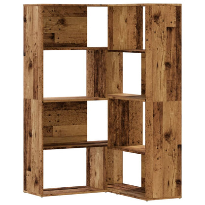 vidaXL Corner Bookcase 4-Tier Old Wood 85x85x140 cm Engineered Wood - Brown
