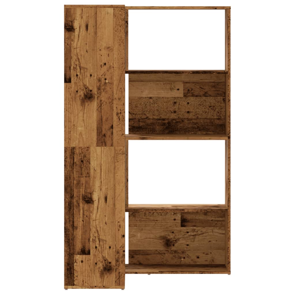 vidaXL Corner Bookcase 4-Tier Old Wood 85x85x140 cm Engineered Wood - Brown