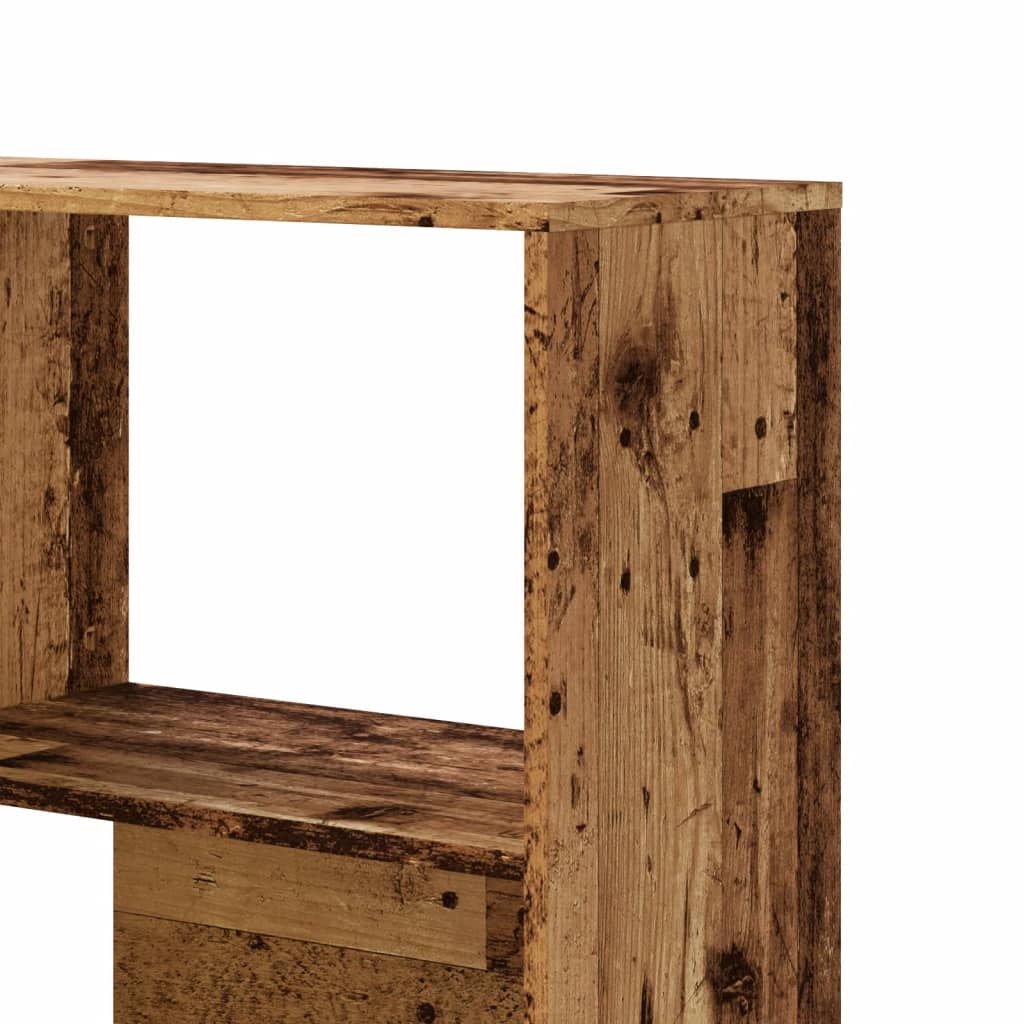vidaXL Corner Bookcase 4-Tier Old Wood 85x85x140 cm Engineered Wood - Brown