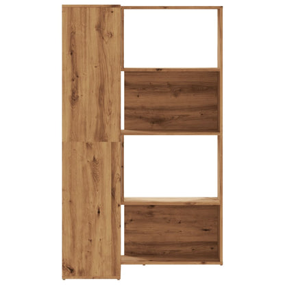vidaXL Corner Bookcase 4-Tier Artisian Oak 85x85x140 cm Engineered Wood - Brown