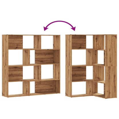 vidaXL Corner Bookcase 4-Tier Artisian Oak 85x85x140 cm Engineered Wood - Brown