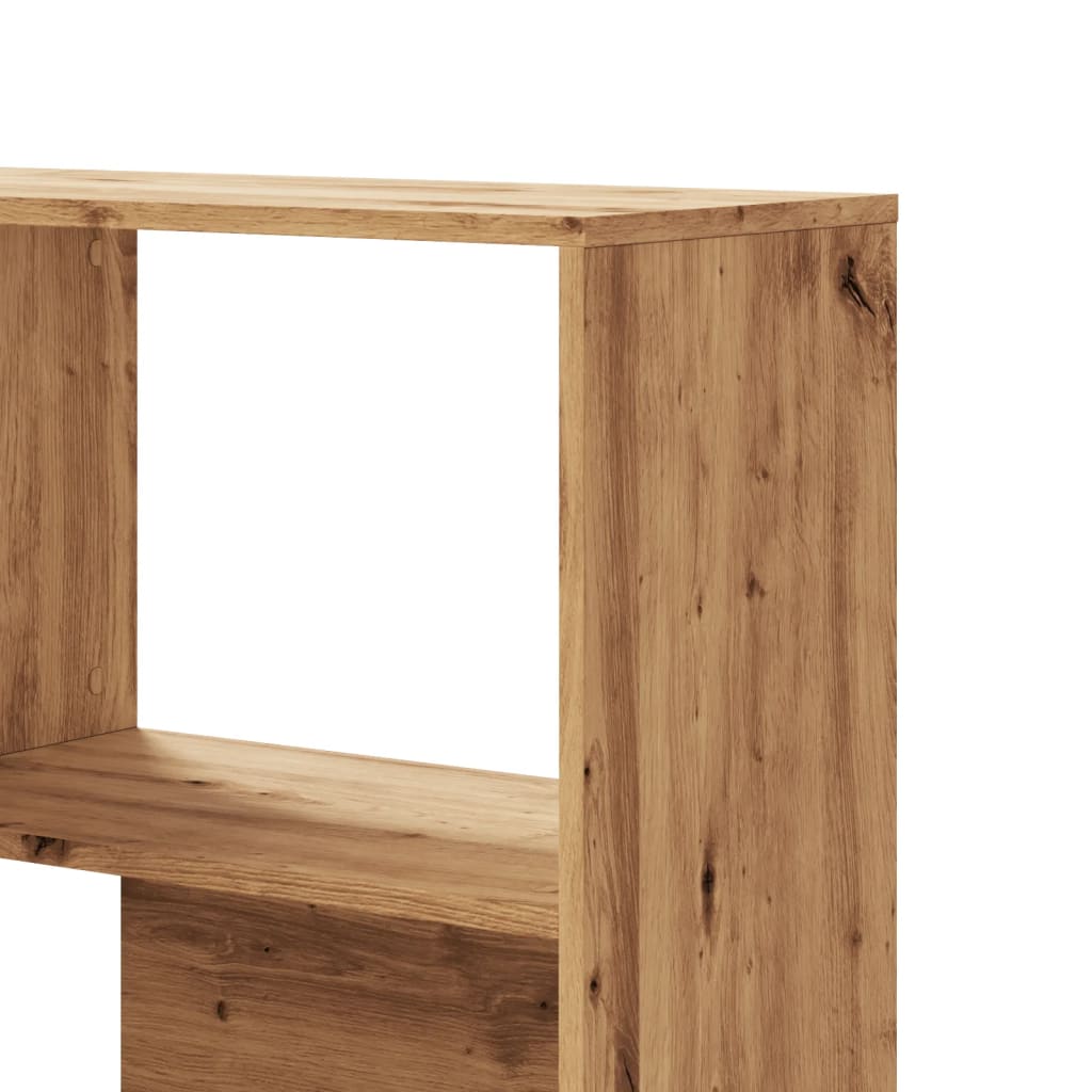 vidaXL Corner Bookcase 4-Tier Artisian Oak 85x85x140 cm Engineered Wood - Brown