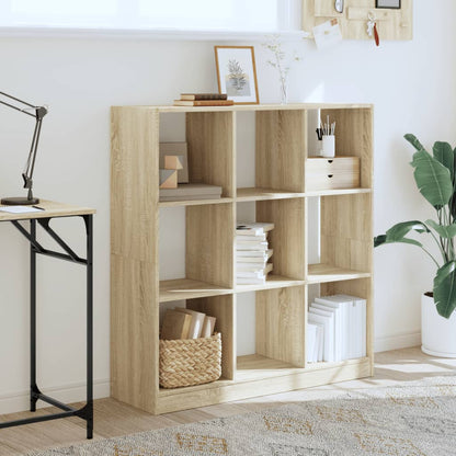 vidaXL Bookcase Sonoma Oak 102x32x108 cm Engineered Wood - Brown