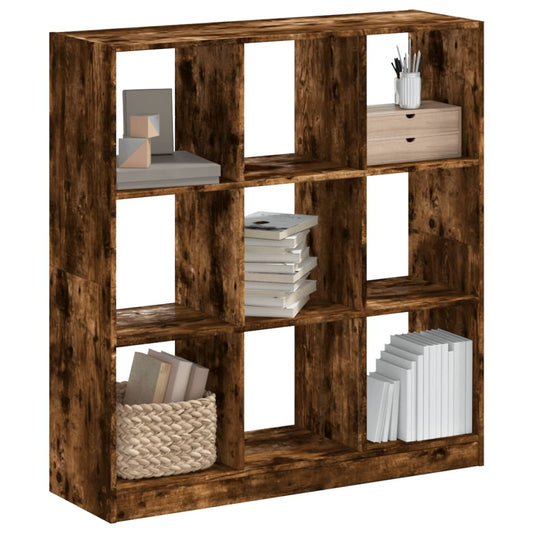 vidaXL Bookcase Smoked Oak 102x32x108 cm Engineered Wood - Brown