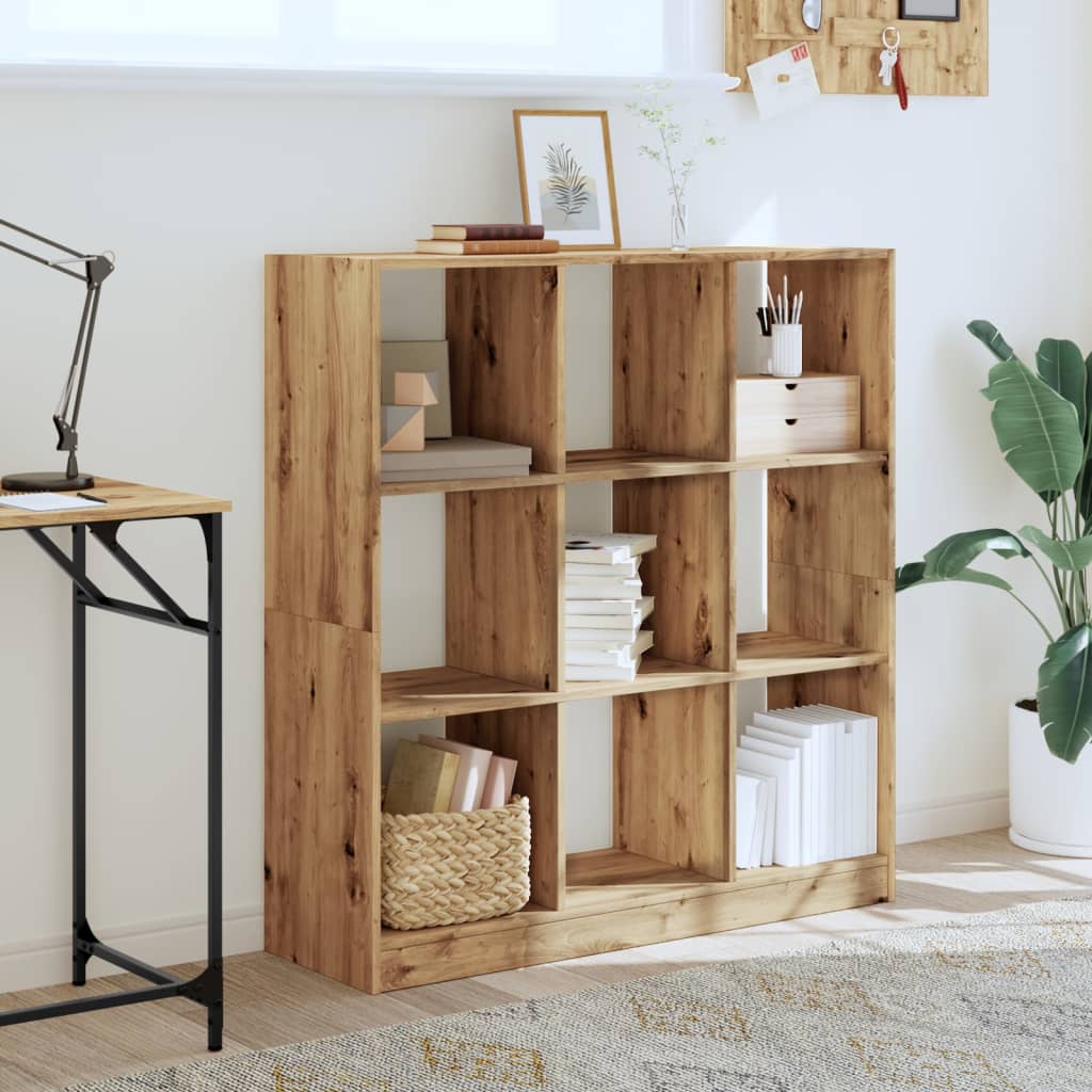 vidaXL Bookcase Artisian Oak 102x32x108 cm Engineered Wood - Brown