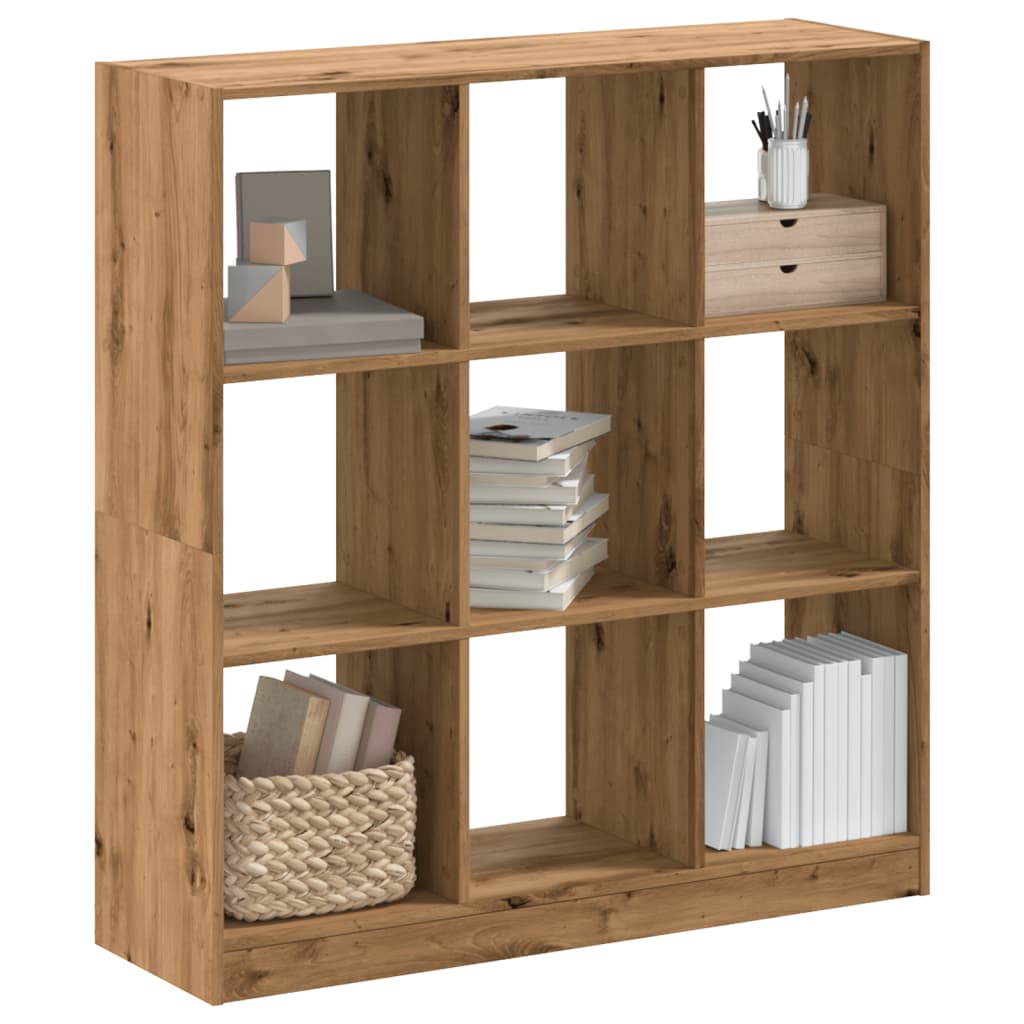 vidaXL Bookcase Artisian Oak 102x32x108 cm Engineered Wood - Brown