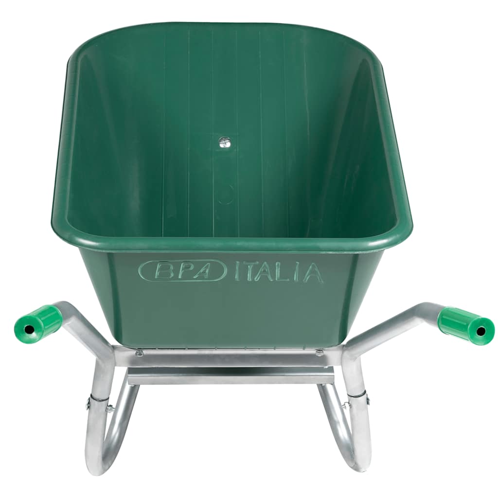 vidaXL Wheelbarrow Green 90 L 150 kg Galvanised Steel and Plastic - Brown