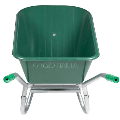 vidaXL Wheelbarrow Green 90 L 150 kg Galvanised Steel and Plastic - Brown