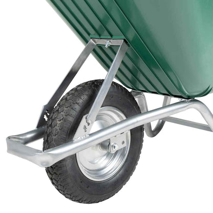 vidaXL Wheelbarrow Green 90 L 150 kg Galvanised Steel and Plastic - Brown