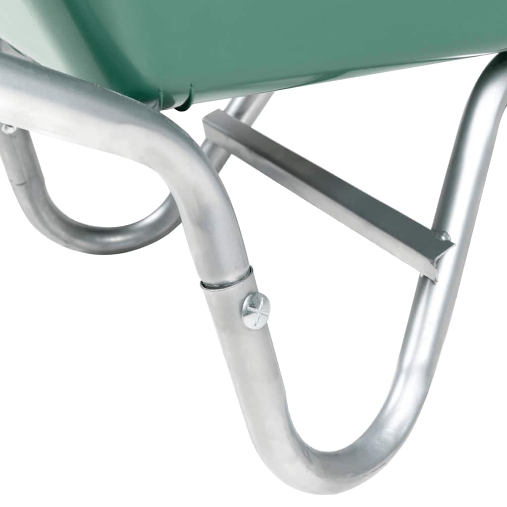 vidaXL Wheelbarrow Green 90 L 150 kg Galvanised Steel and Plastic - Brown