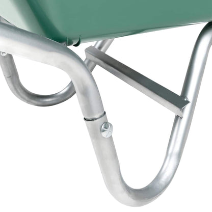 vidaXL Wheelbarrow Green 90 L 150 kg Galvanised Steel and Plastic - Brown