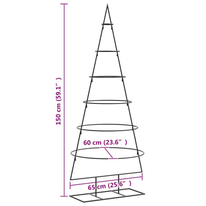 vidaXL Metal Christmas Tree for Decoration Black 150 cm