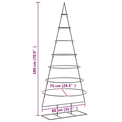 vidaXL Metal Christmas Tree for Decoration Black 180 cm