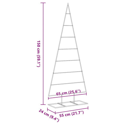 vidaXL Metal Christmas Tree for Decoration Black 150 cm - 56167