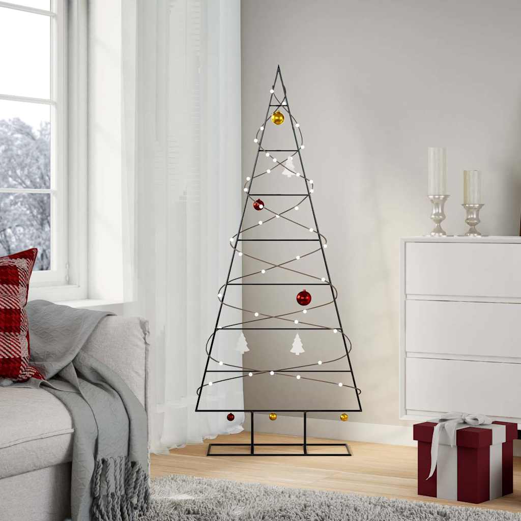vidaXL Metal Christmas Tree for Decoration Black 150 cm - 56167
