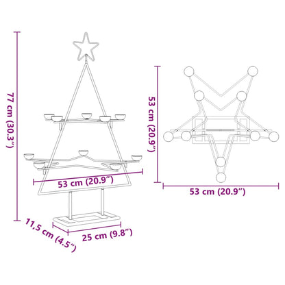vidaXL Metal Christmas Tree for Decoration Black 75 cm