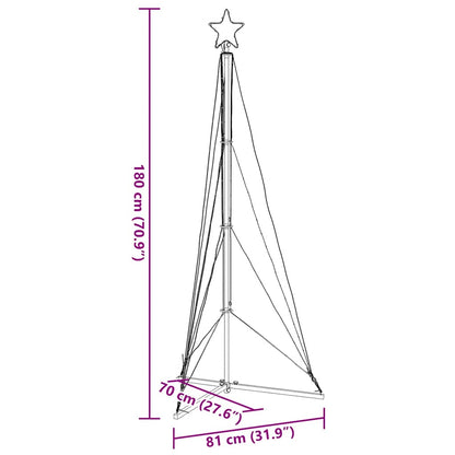 vidaXL LED Christmas Tree 363 LEDs Cold White 182 cm - 180 cm - 55473