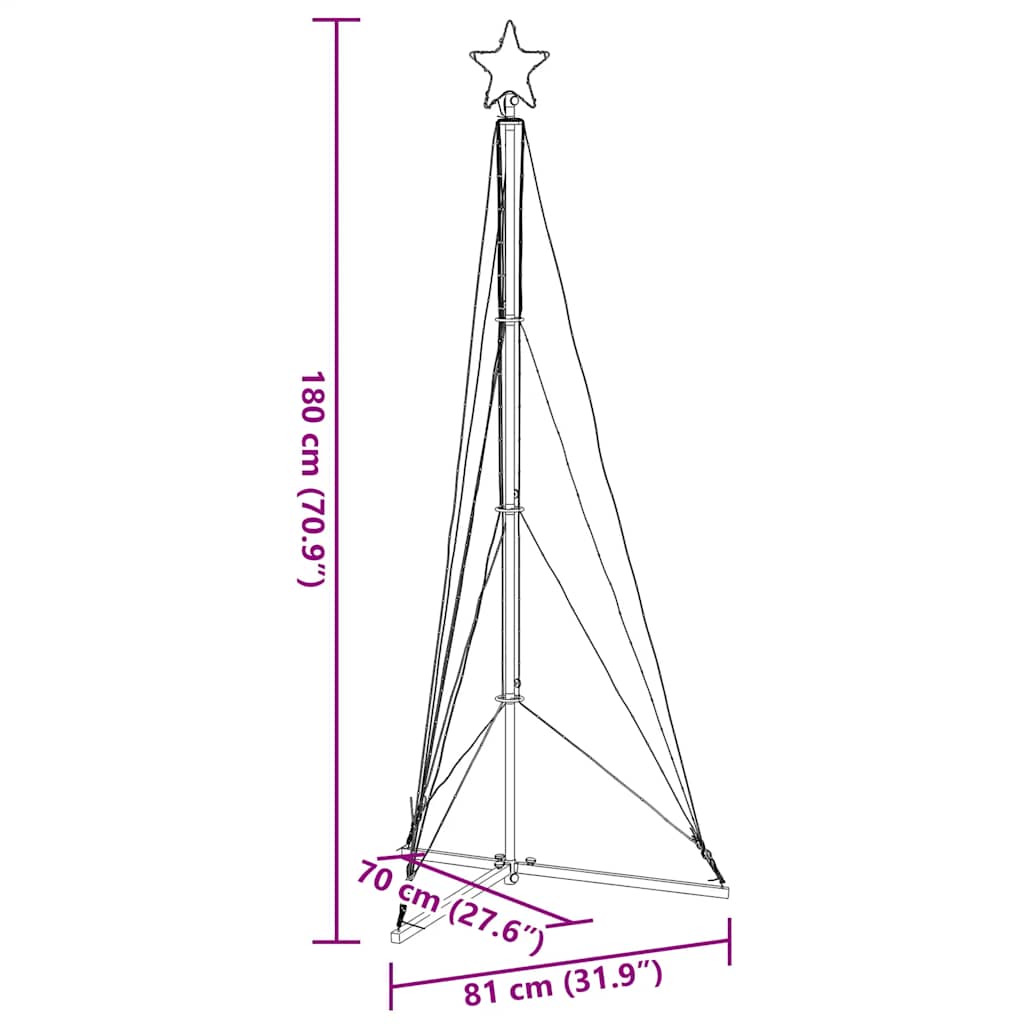 vidaXL LED Christmas Tree 363 LEDs Blue 182 cm - 180 cm
