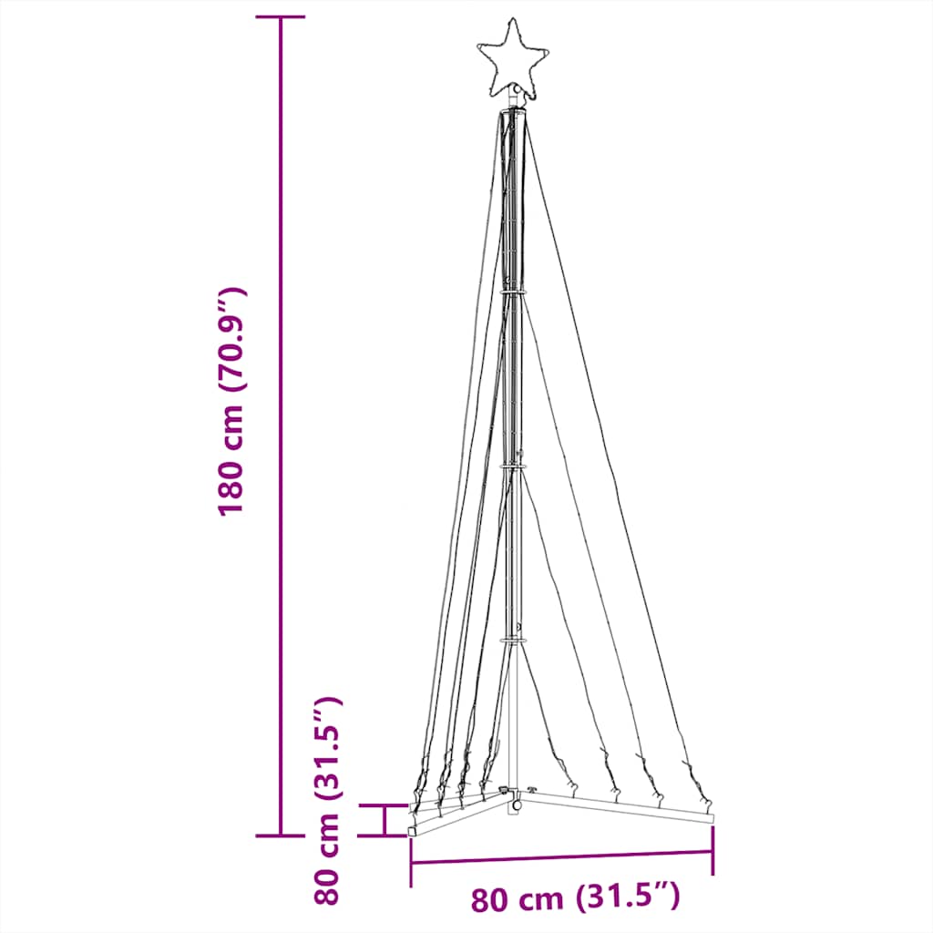vidaXL LED Christmas Tree 339 LEDs Blue 187 cm - 180 cm