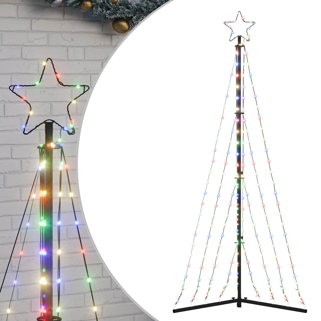 vidaXL LED Christmas Tree 339 LEDs Colorful 187 cm - Multicolour - 180 cm