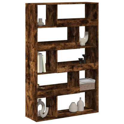 vidaXL Bookcase Smoked Oak100x33x156,5 cm Engineered Wood - Brown - 100 x 33 x 156.5 cm