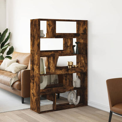 vidaXL Bookcase Smoked Oak100x33x156,5 cm Engineered Wood - Brown - 100 x 33 x 156.5 cm