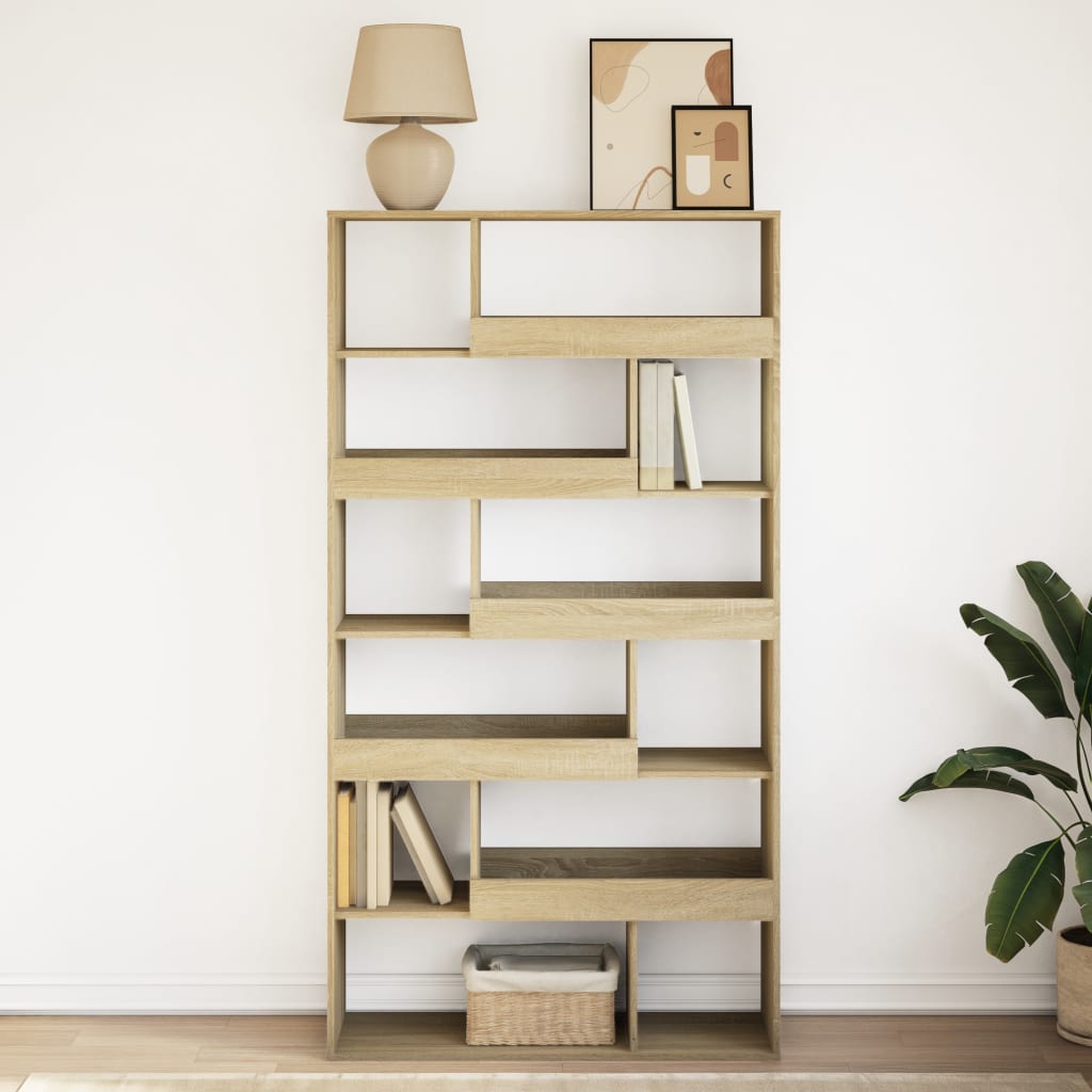 vidaXL Bookcase Sonoma Oak 100x33x187,5 cm Engineered Wood - Brown