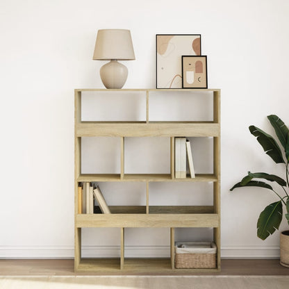 vidaXL Bookcase Sonoma Oak 100x33x125.5 cm Engineered Wood - Brown