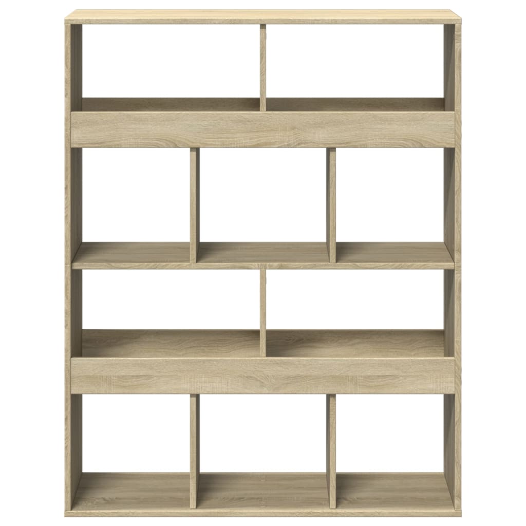 vidaXL Bookcase Sonoma Oak 100x33x125.5 cm Engineered Wood - Brown