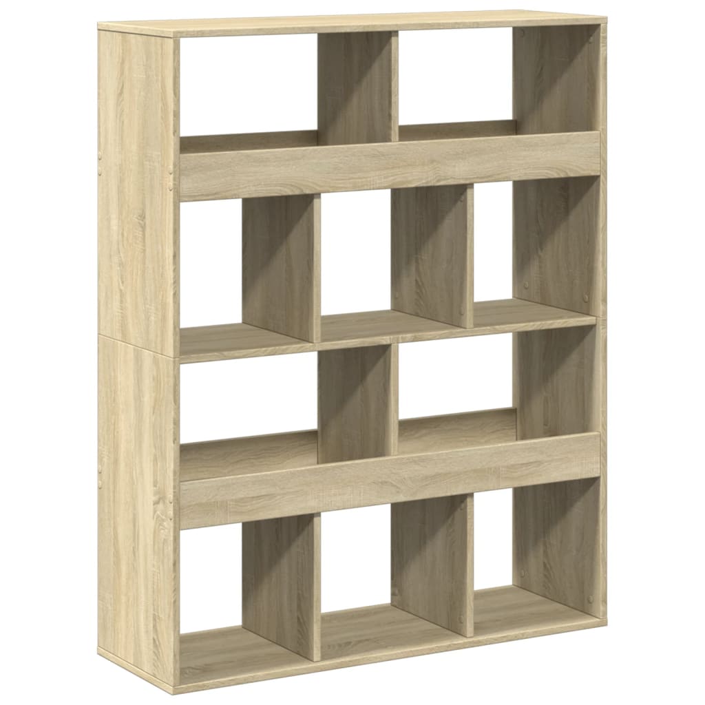 vidaXL Bookcase Sonoma Oak 100x33x125.5 cm Engineered Wood - Brown