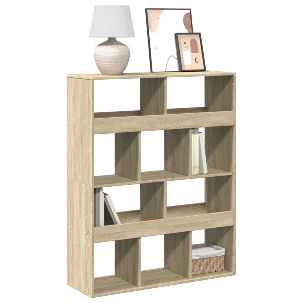 vidaXL Bookcase Sonoma Oak 100x33x125.5 cm Engineered Wood - Brown
