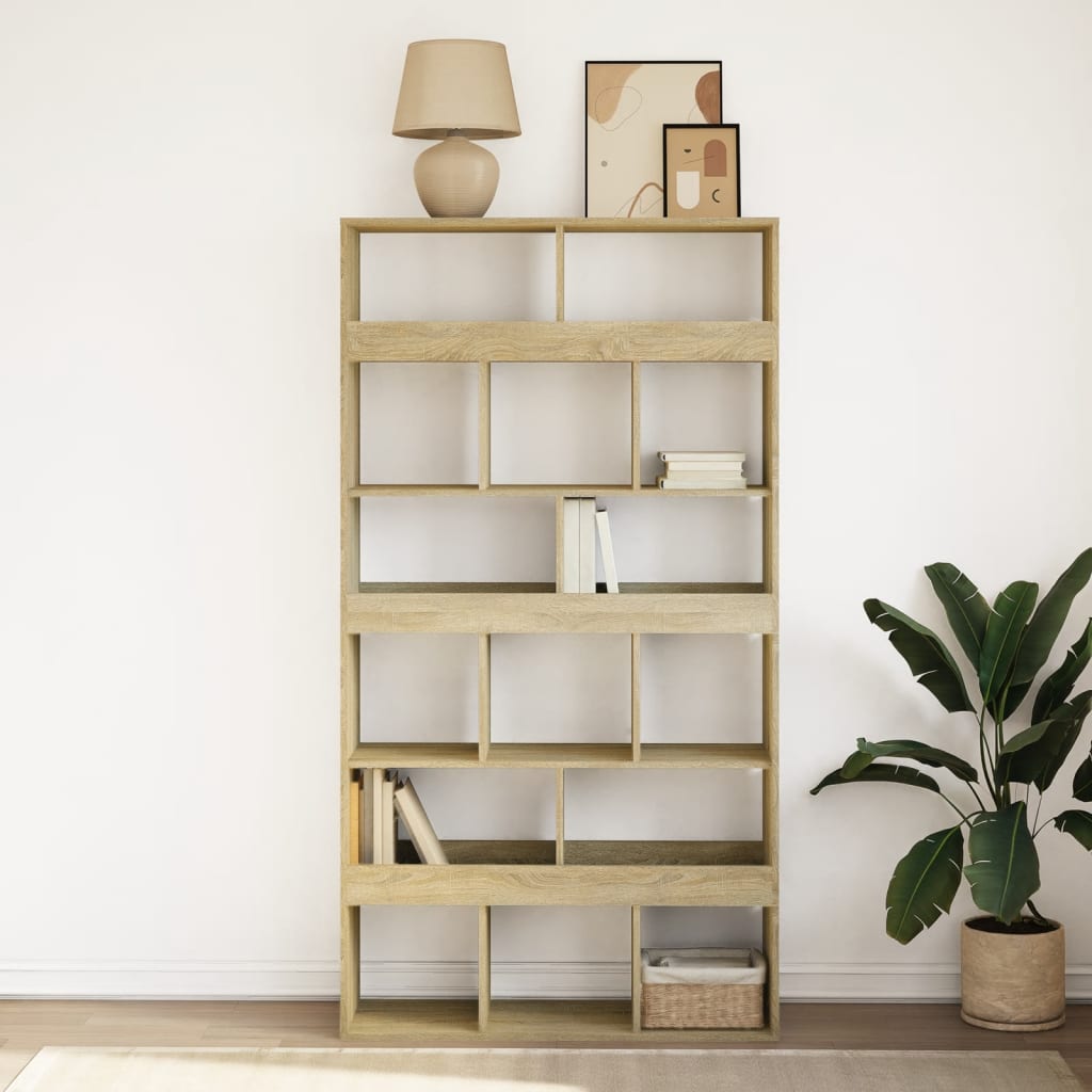 vidaXL Bookcase Sonoma Oak 100x33x187.5 cm Engineered Wood - Brown