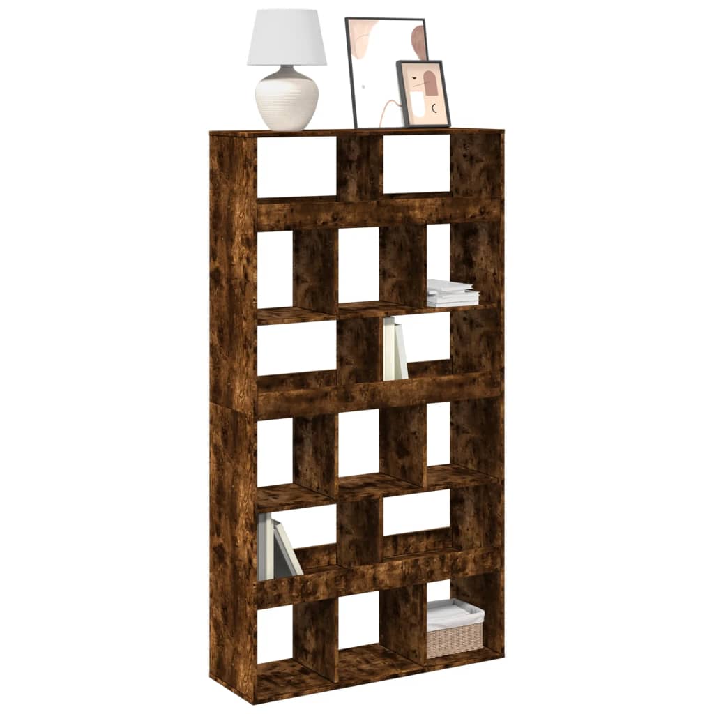 vidaXL Bookcase Smoked Oak 100x33x187.5 cm Engineered Wood - Brown