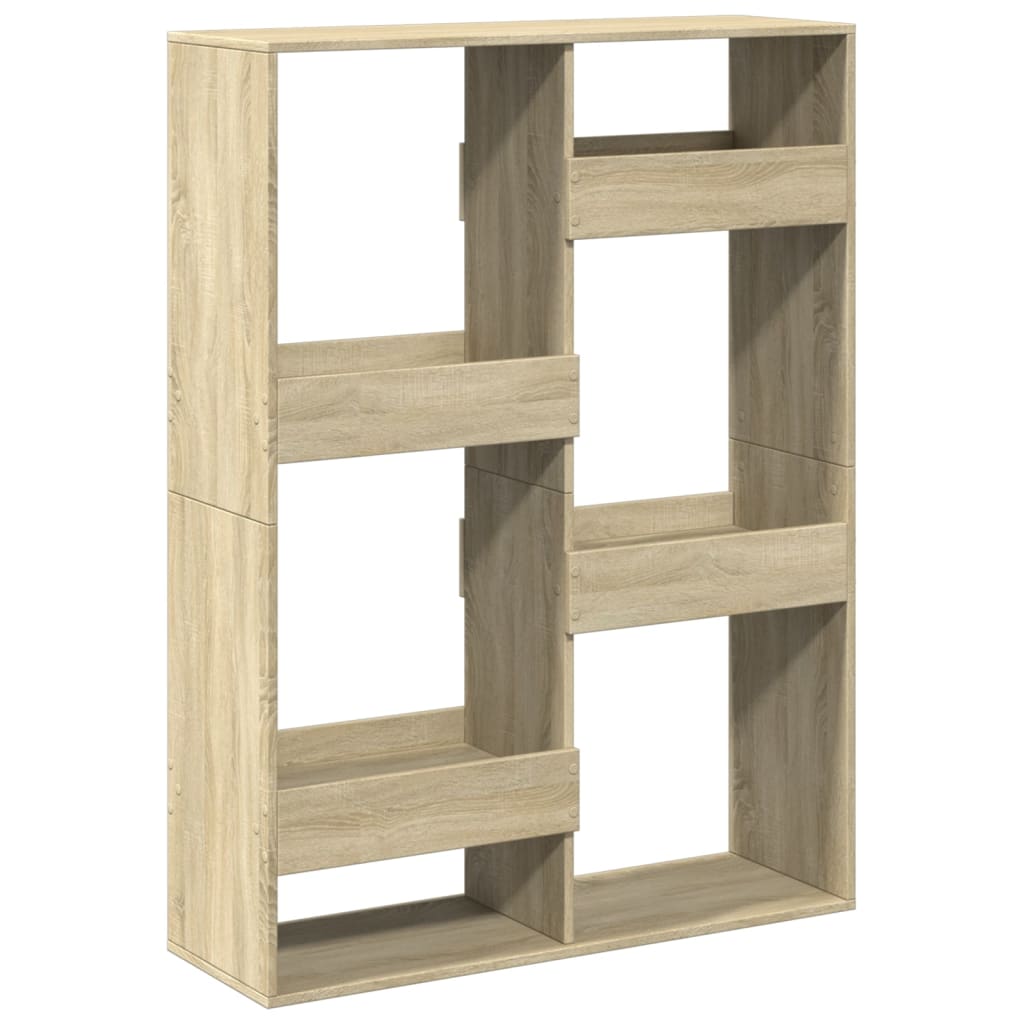 vidaXL Bookcase Sonoma Oak 100x33x135 cm Engineered Wood - Brown