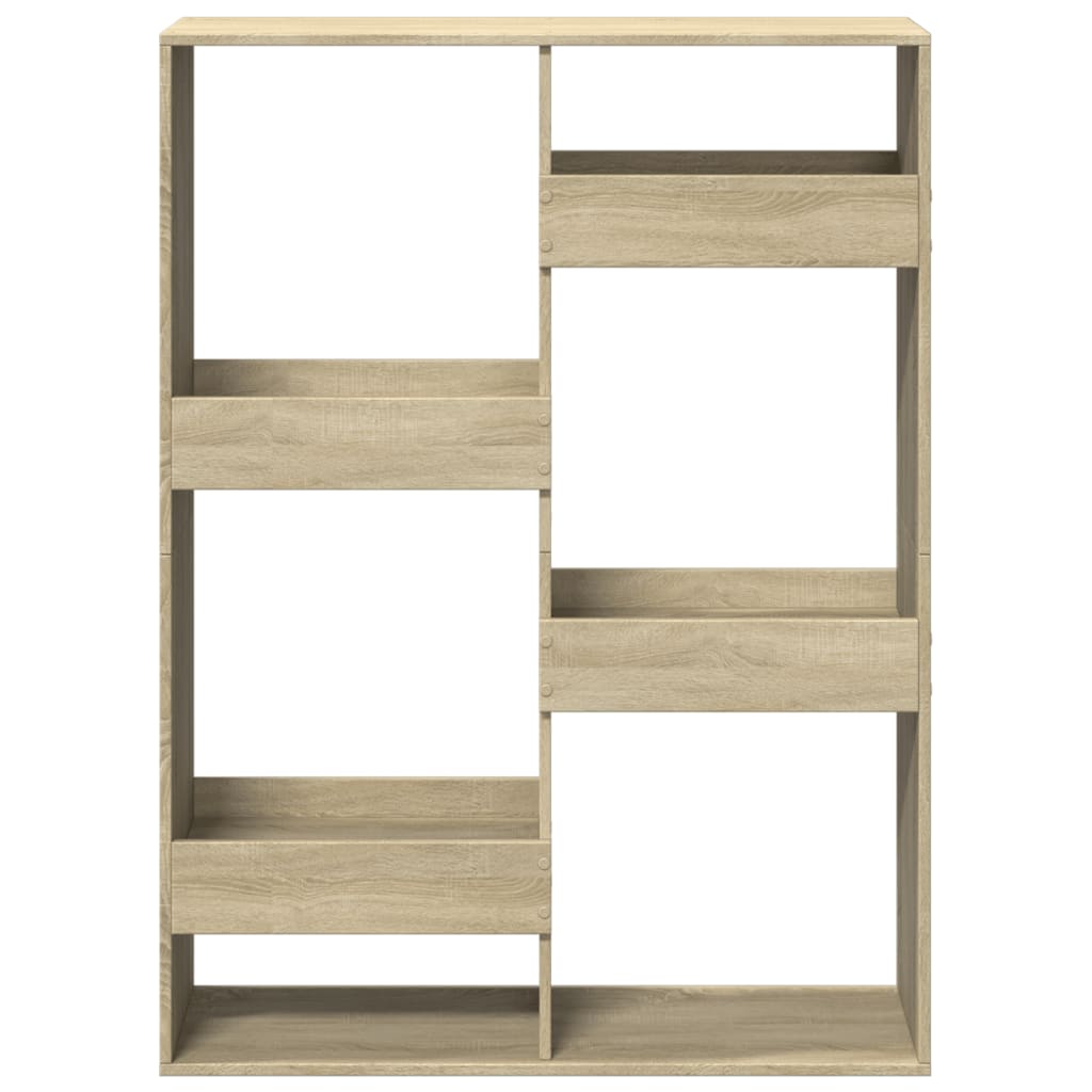 vidaXL Bookcase Sonoma Oak 100x33x135 cm Engineered Wood - Brown