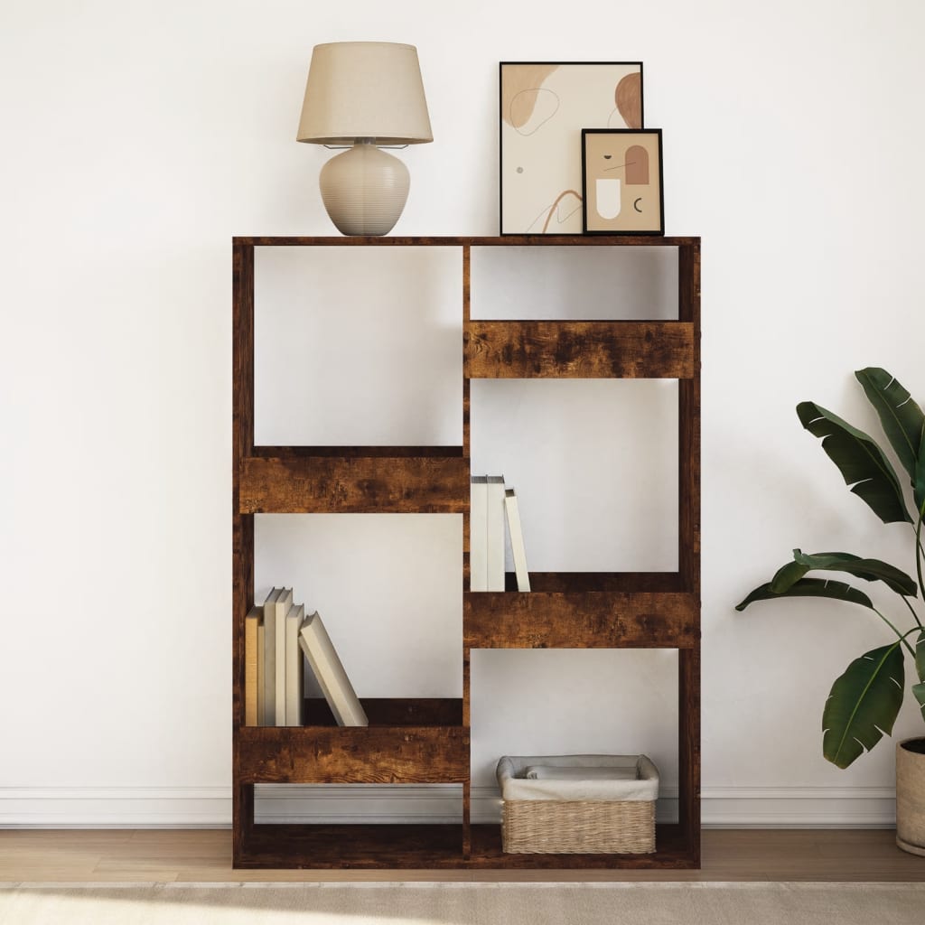 vidaXL Bookcase Smoked Oak100x33x135 cm Engineered Wood - Brown