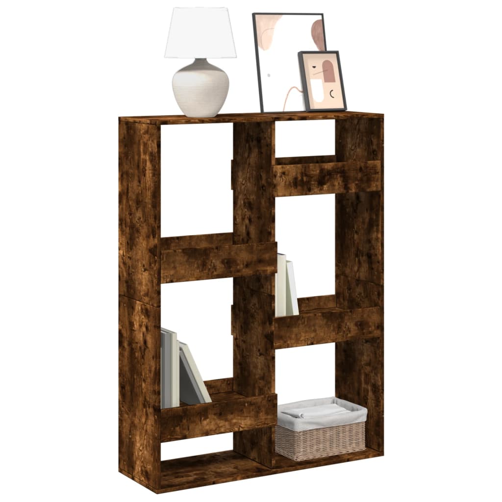 vidaXL Bookcase Smoked Oak100x33x135 cm Engineered Wood - Brown