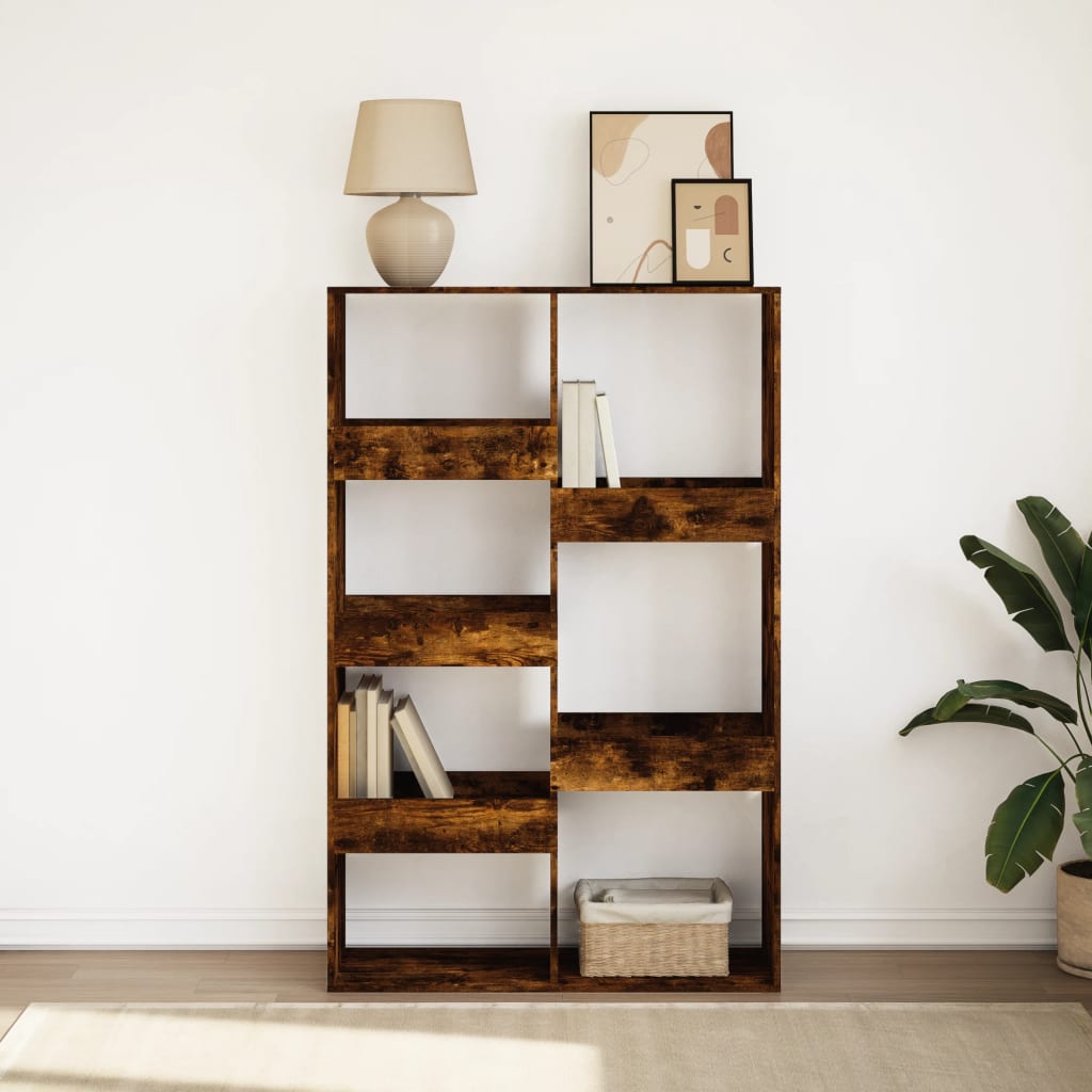 vidaXL Bookcase Smoked Oak 100x33x155.5 cm Engineered Wood - Brown